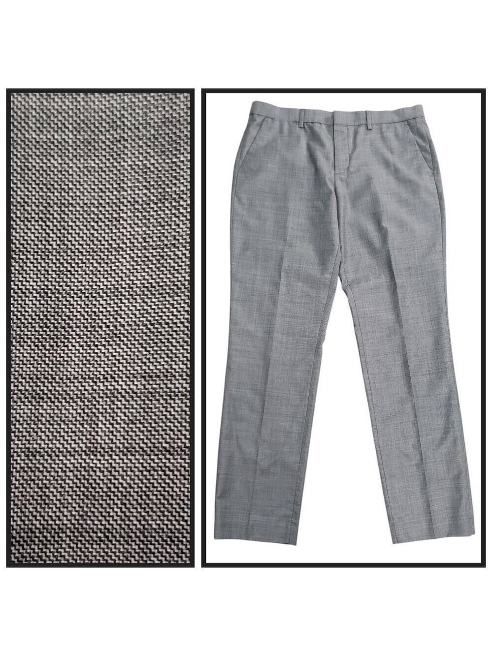 Express Men’s Photographer Gray Dress Pants 32x30 Wool Blend Slim Fit